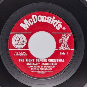 1963 Vintage Ronald McDonald Christmas 45 RPM Vinyl – The Night Before Christmas